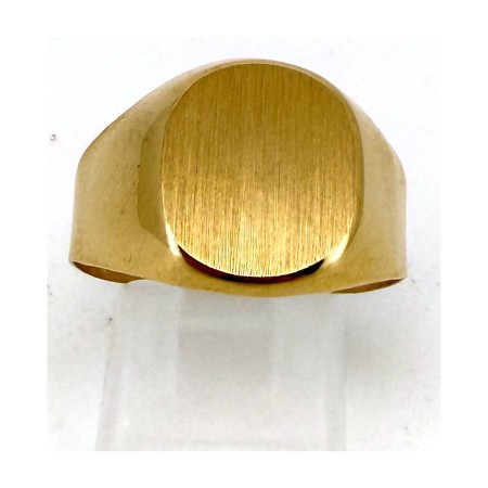 Anillo anillo sello ovalado de oro 18k talla 25